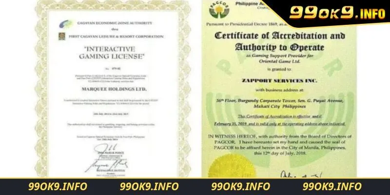 Giấy phép hoạt động hợp pháp